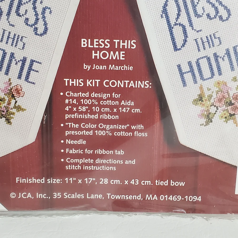 Bow Ties Cross Stitch Door Decoration Kit with Birdhouses Floral Design #08111 - Picture 2 of 5